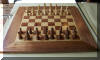 Handcrafted Chess board and pieces in Huon Pine and Blackwood