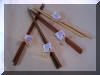Chopsticks in Huon pine, blackwood and myrtle